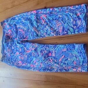Lilly Pulitzer Royal Purple Party Wave crop leggings